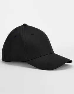 Beechfield EarthAware® organic cotton stretch cap in Black, voorkant