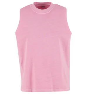 Build Your Brand Dames vintage gewassen mouwloos T-shirt in Cool Pink, voorkant