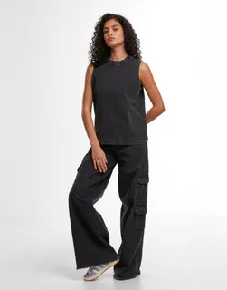 Build Your Brand Dames vintage gewassen mouwloos T-shirt – foto 5