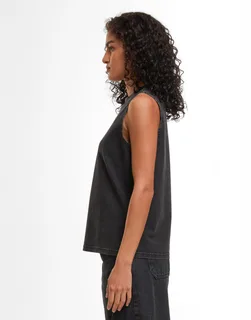 Build Your Brand Dames vintage gewassen mouwloos T-shirt – foto 2