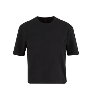 Build Your Brand Dames Sorona T-shirt met ruime pasvorm in Black, voorkant