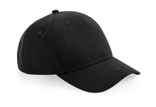 Beechfield Organic Cotton 5 Panel in Black, voorkant