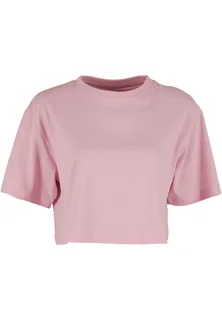 Build Your Brand Dames kort oversized T-shirt in Soft Pink, voorkant