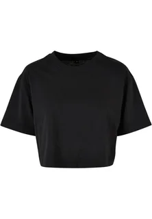 Build Your Brand Dames kort oversized T-shirt in Black, voorkant