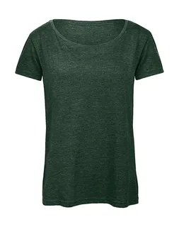 B&C Dames Triblend T-shirt in Heather Forest, voorkant