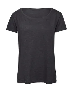 B&C Dames Triblend T-shirt in Heather Dark Grey, voorkant