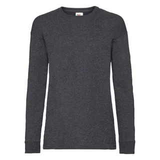 Fruit of the Loom Valueweight kids' long-sleeved T-shirt in Dark Heather Grey, voorkant