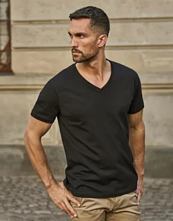 Tee Jays Heren zacht T-shirt met V-hals – foto 1