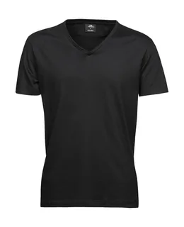 Tee Jays Heren zacht T-shirt met V-hals in Black, voorkant