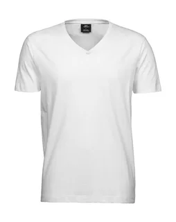 Tee Jays Heren zacht T-shirt met V-hals in White, voorkant