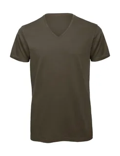 B&C T-shirt met V-hals in Khaki Green, voorkant