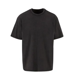 Build Your Brand Vintage zwaar T-shirt met ruime pasvorm in Black, voorkant