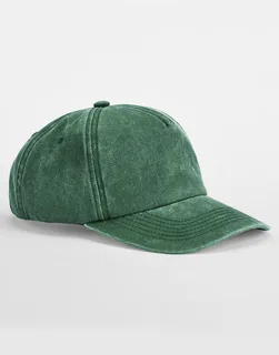 Beechfield Vintage 5-panel pet met ruime pasvorm in Vintage Bottle Green, voorkant
