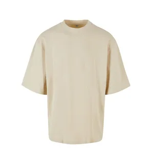 Build Your Brand Oversized T-shirt met wijde mouwen in Sand, voorkant