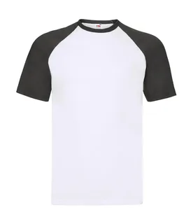 Fruit of the Loom Baseball T-shirt in White/Black, voorkant