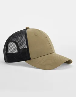 Beechfield Technical Mesh Trucker in Desert Sand/Black, voorkant