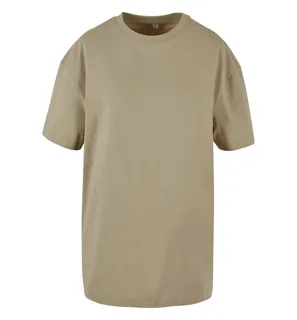 Build Your Brand Dames oversized boyfriend T-shirt in Pale Olive, voorkant