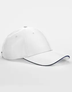 Beechfield Team Sports-Tech pet in White/French Navy, voorkant