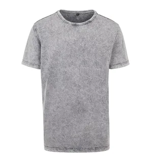 Build Your Brand Acid-washed T-shirt in Grey Black, voorkant