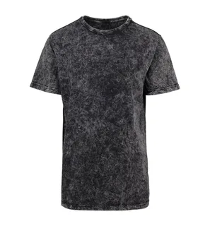 Build Your Brand Acid-washed T-shirt in Dark Grey White, voorkant