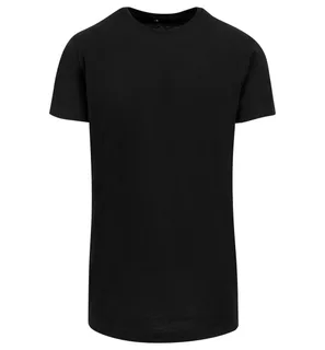Build Your Brand Lang getailleerd T-shirt in Black, voorkant