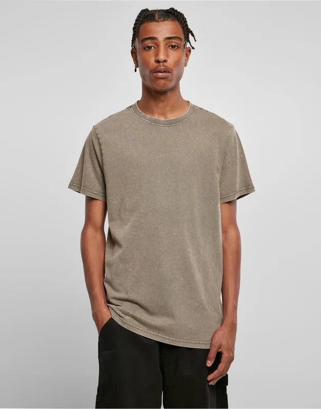 Build Your Brand Acid-washed T-shirt met ronde hals