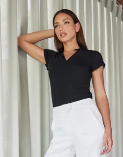 Kustom Kit Regular Fit Mandarin Collar Top – foto 5