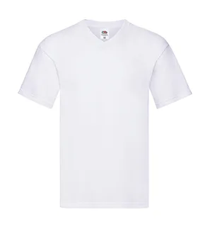 Fruit of the Loom Original T-shirt met V-hals in White, voorkant