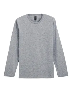 Gildan Heren Softstyle® T-shirt met lange mouwen in Sport Grey, voorkant