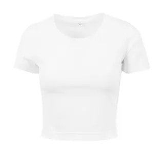Build Your Brand Women's cropped T-shirt in White, voorkant