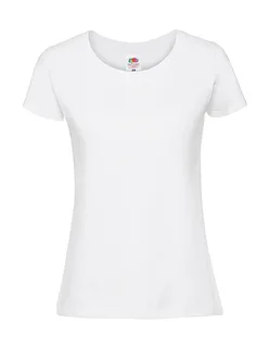 Fruit of the Loom Dames ringgesponnen Premium T-shirt in White, voorkant