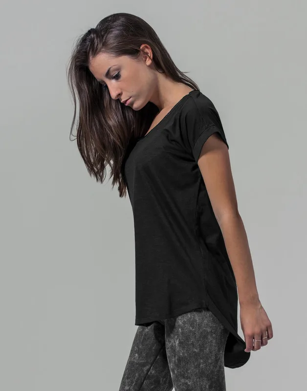 Build Your Brand Dames lang slub T-shirt
