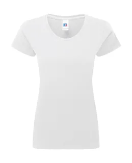 Russell Athletic Dames Authentic Classic T-shirt in White, voorkant