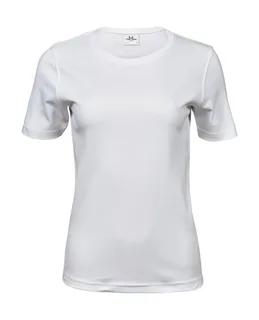 Tee Jays Women's interlock T-shirt in White, voorkant