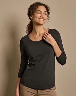 Tee Jays Dames stretch T-shirt met driekwartmouw – foto 1