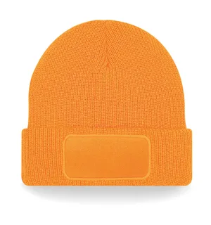 Beechfield Thinsulate™ Patch Beanie in Fluorescent Orange, voorkant