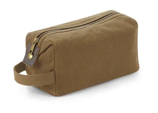 Quadra Heritage toilettas van gewaxt canvas in Desert Sand, voorkant