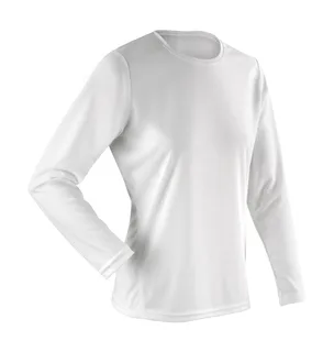 Spiro Dames Performance T-shirt met lange mouwen in White, voorkant