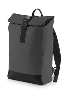 Bagbase Reflecterende roll-top rugzak in Black Reflective, voorkant