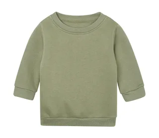 Babybugz Baby Essential sweater in Soft Olive, voorkant