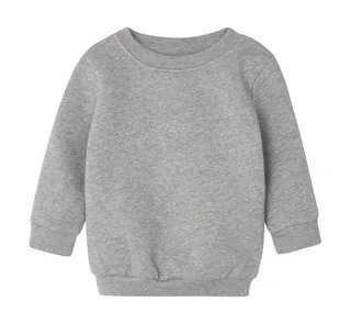 Babybugz Baby Essential sweater in Heather Grey Melange, voorkant