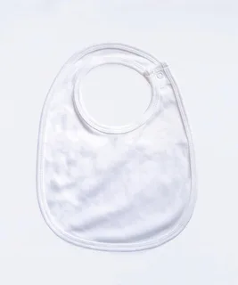 Babybugz Single Layer Bib in White, voorkant