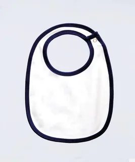 Babybugz Single Layer Bib in White/Nautical Navy, voorkant