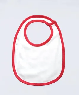 Babybugz Single Layer Bib in White/Red, voorkant