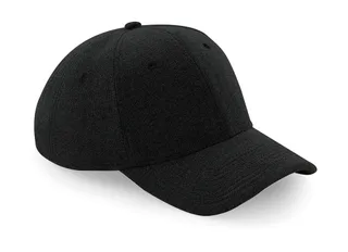 Beechfield Jersey athleisure baseball cap in Black, voorkant