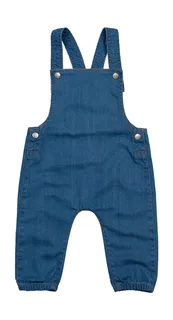 Babybugz Baby Rocks Denim Dungarees in Denim Blue, voorkant