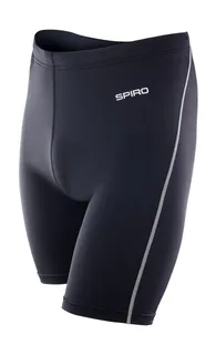 Spiro Men's Bodyfit thermal shorts in Black, voorkant