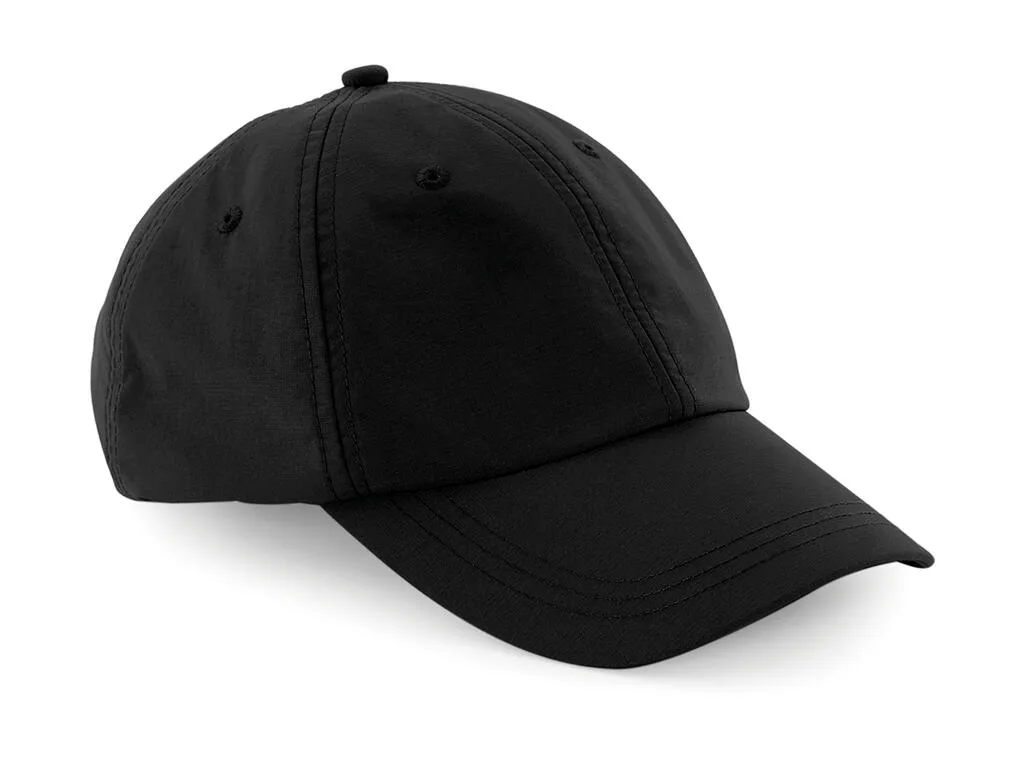 Beechfield Outdoor 6-panel cap in Black, voorkant – te bedrukken met jouw logo of tekst