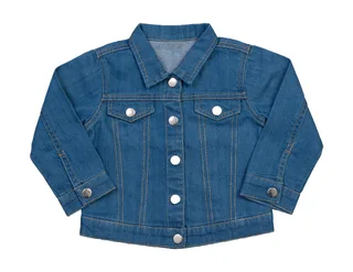 Babybugz Baby denim jacket in Denim Blue, voorkant
