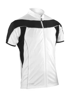 Spiro Bike full-zip top in White/Black, voorkant